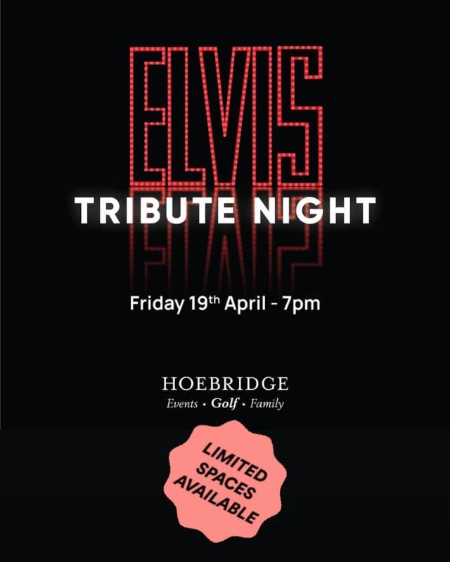 ‼️ ALMOST SOLD OUT!! We have limited tickets left for our Elvis Night on Friday 19th April!! Enjoy all his greatest hits while enjoying a delicious 2 Course meal. Contact the club or follow the link in our bio for details! #elvistributeartist #elvis #hoebridgegolfclub #whatsoninwoking